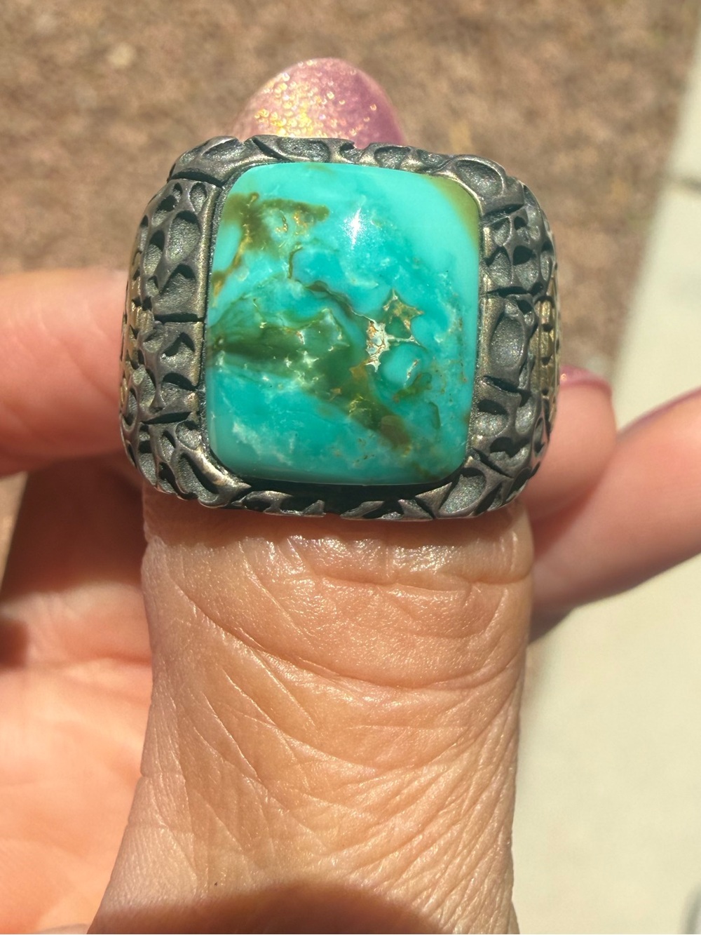 Natural Blue Turquoise Ring